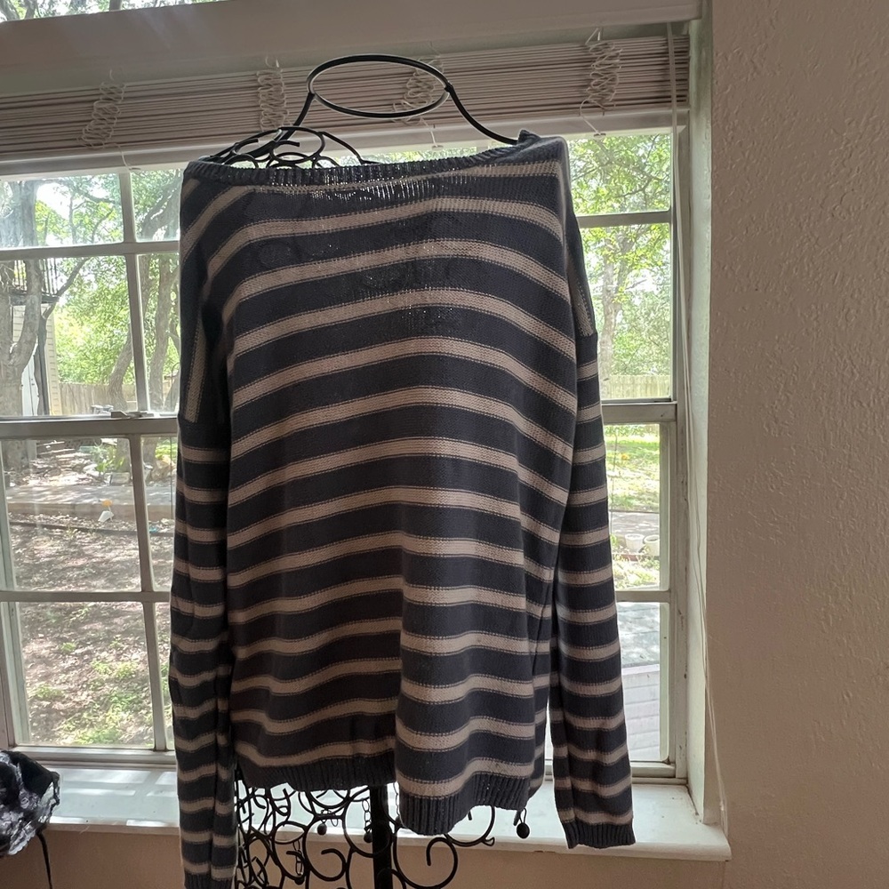 Striped Knit Top in Navy and White